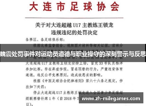 魏震处罚事件对运动员道德与职业操守的深刻警示与反思